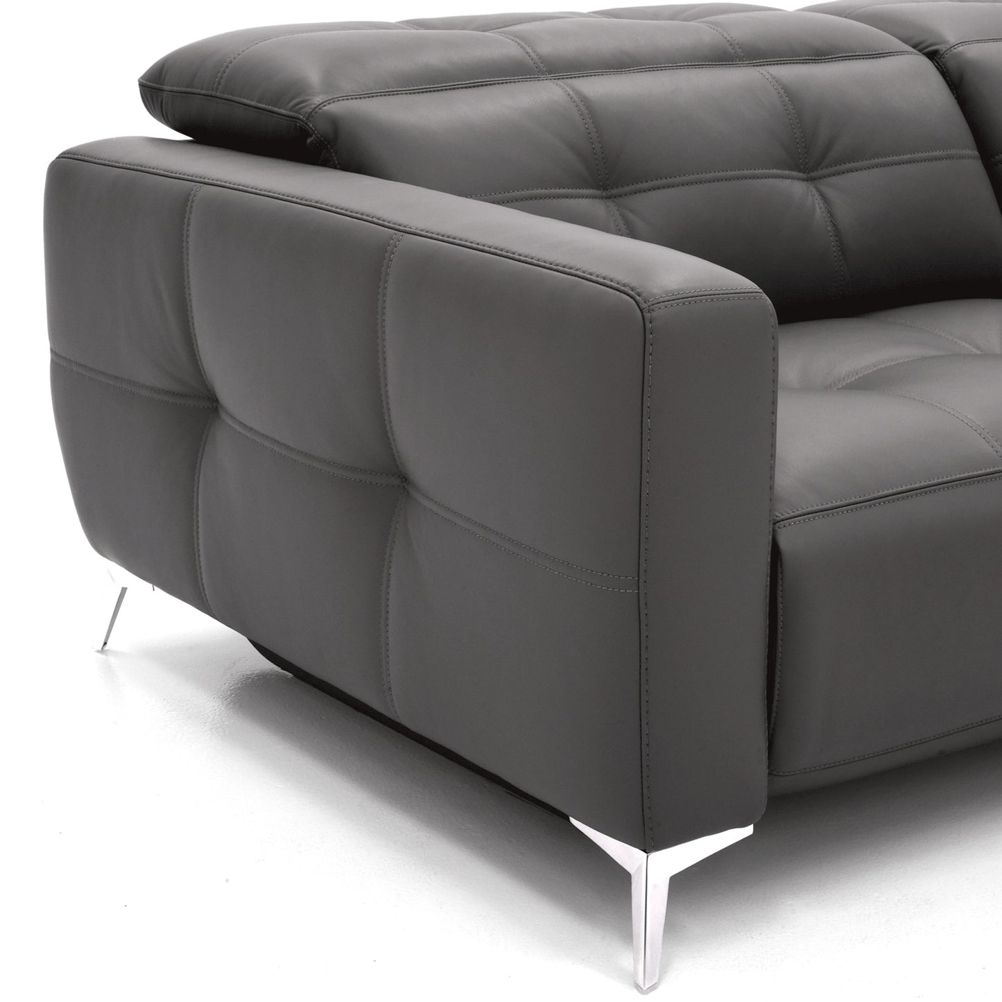 Verona Power Sofa - Grey Leather