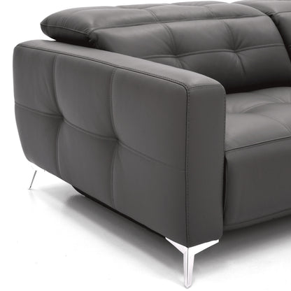 Verona Power Sofa - Grey Leather