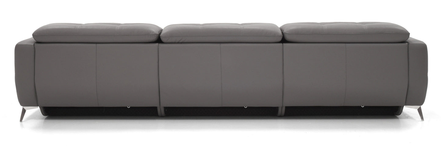 Verona Power Sofa - Grey Leather