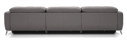Verona Power Sofa - Grey Leather