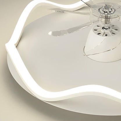 Ring Mute 360° Shaking Fan Stepless Dimming LED Bladeless Ceiling Fans