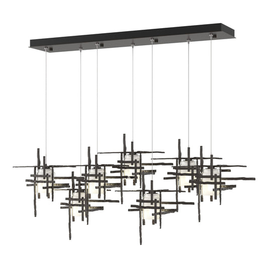 Tura 7-Light Frosted Glass Pendant 7-Light Cast Glass (YC) in Oil Rubbed Bronze