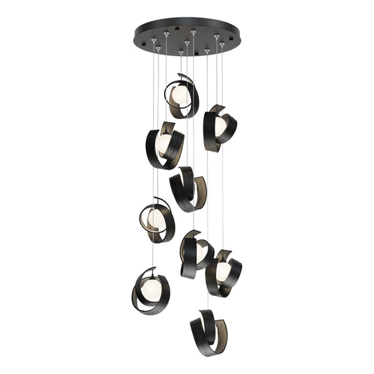 Riza 9-Light Pendant 9-Light Opal Glass (GG) in Black