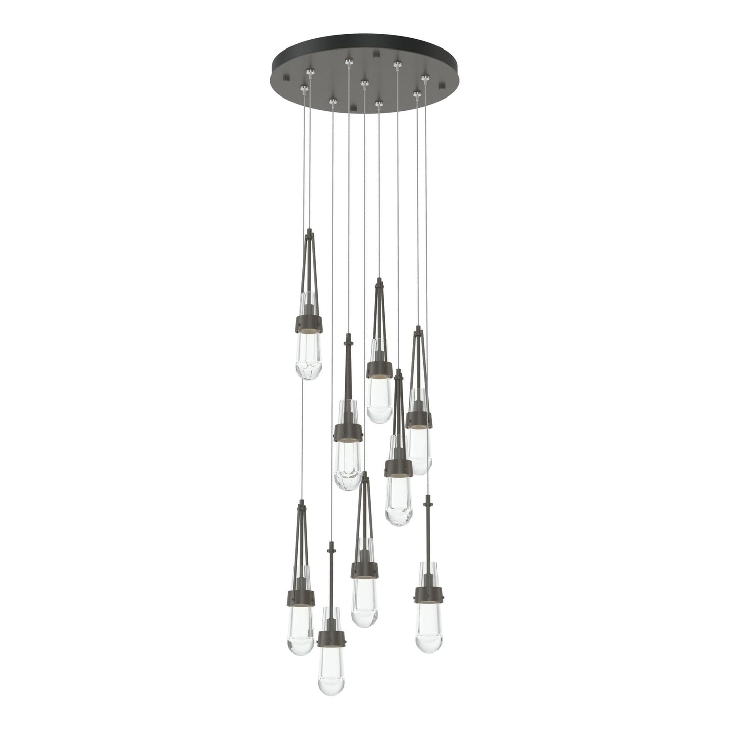 Link 9-Light Clear Glass Pendant 9-Light Clear Glass (ZM) in Dark Smoke