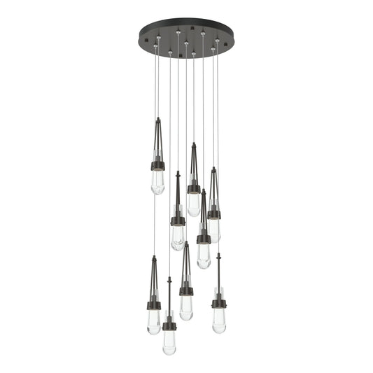 Link 9-Light Clear Glass Pendant 9-Light Clear Glass (ZM) in Oil Rubbed Bronze