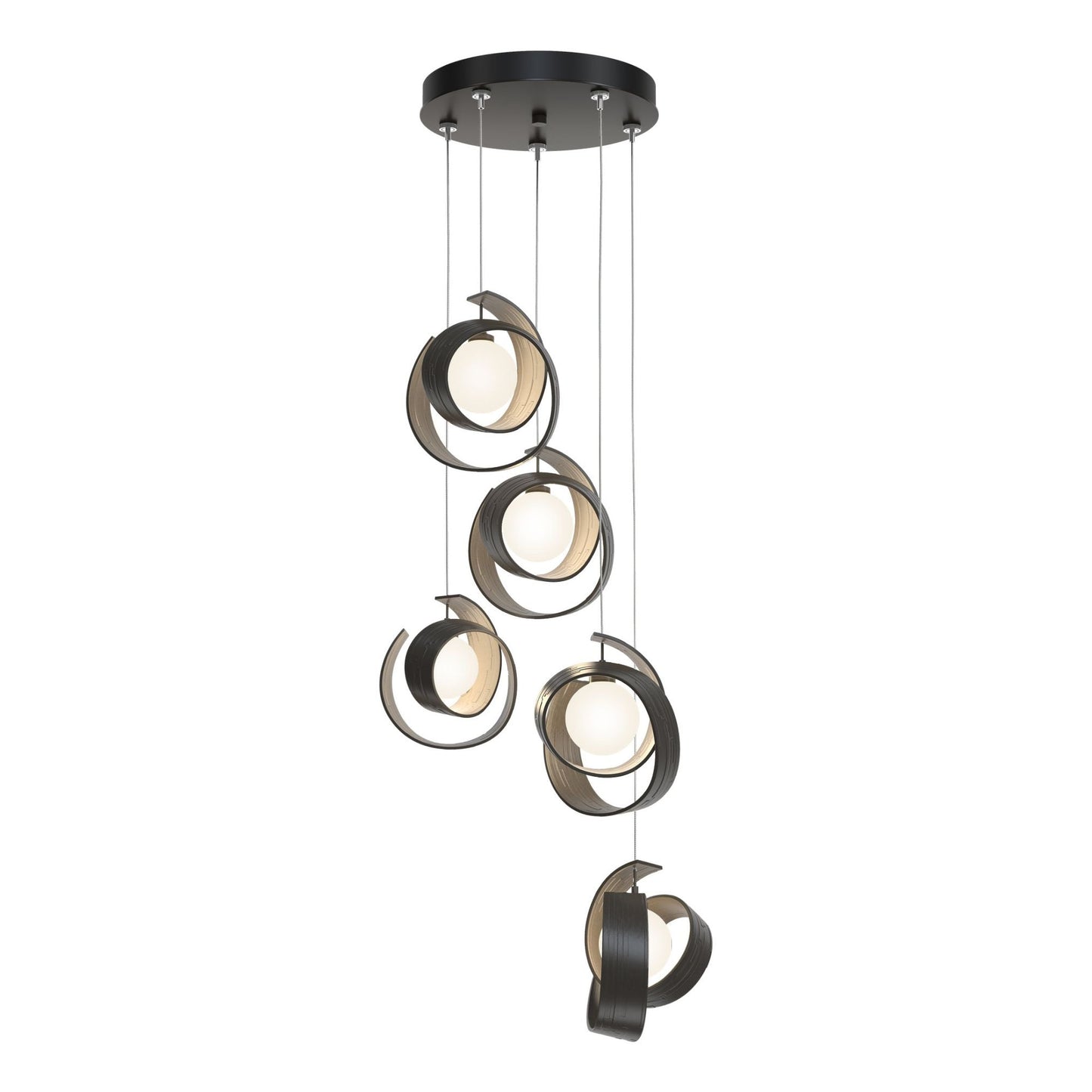Riza 5-Light Pendant 5-Light Opal Glass (GG) in Dark Smoke