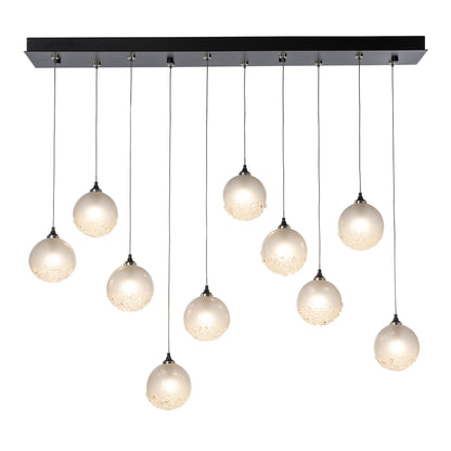 Fritz Globe 10-Light Pendant 10-Light Frosted Glass (FD) in Black