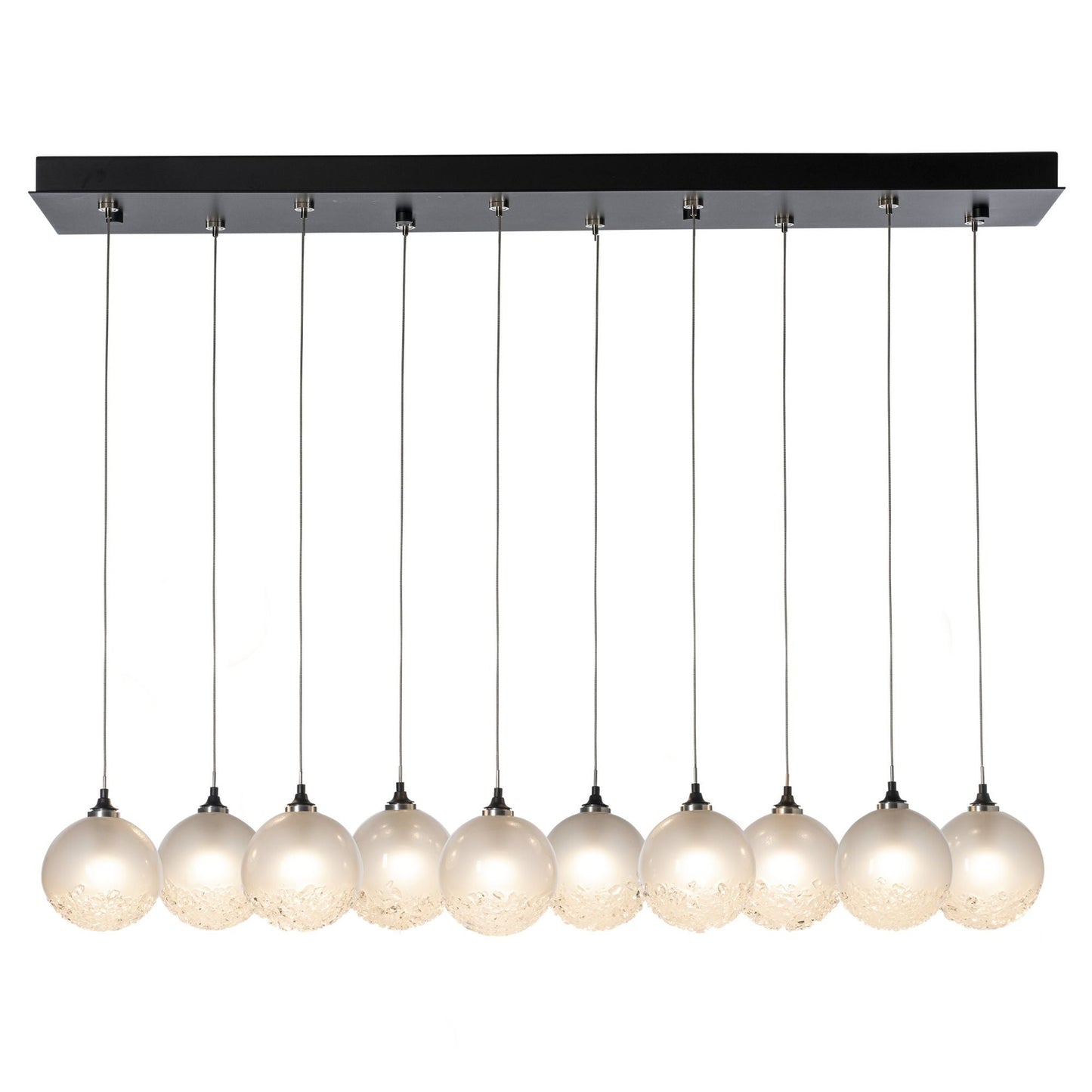 Fritz Globe 10-Light Pendant 10-Light Frosted Glass (FD) in Black