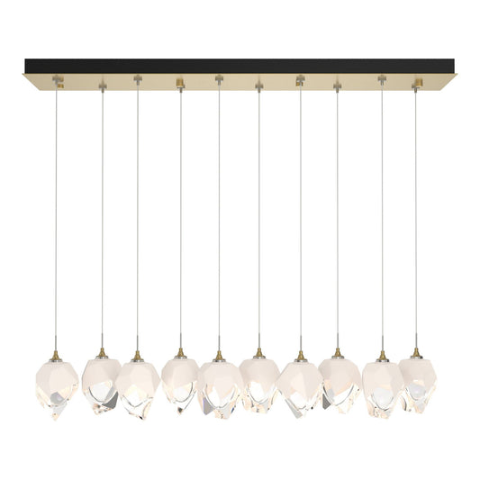 Chrysalis 10-Light Small Crystal Pendant 10-Light White Crystal (WP) in Modern Brass
