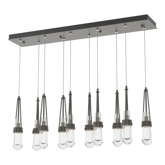 Link 10-Light Clear Glass Pendant 10-Light Clear Glass (ZM) in Dark Smoke