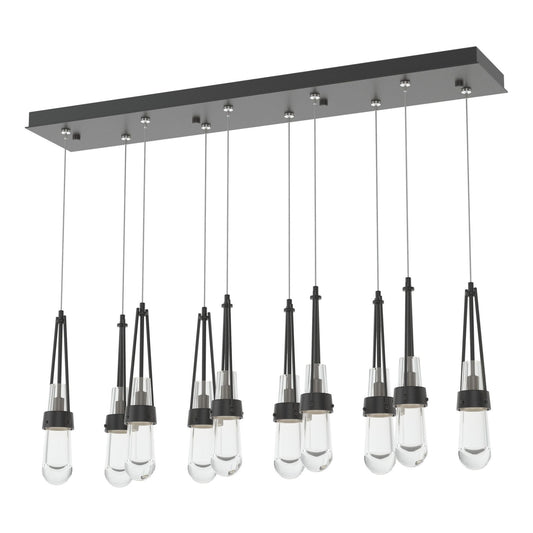 Link 10-Light Clear Glass Pendant 10-Light Clear Glass (ZM) in Black
