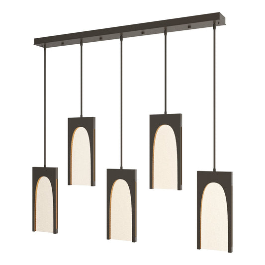 Cypress 5-Light Pendant LED Seeded Clear Glass (II) in Dark Smoke