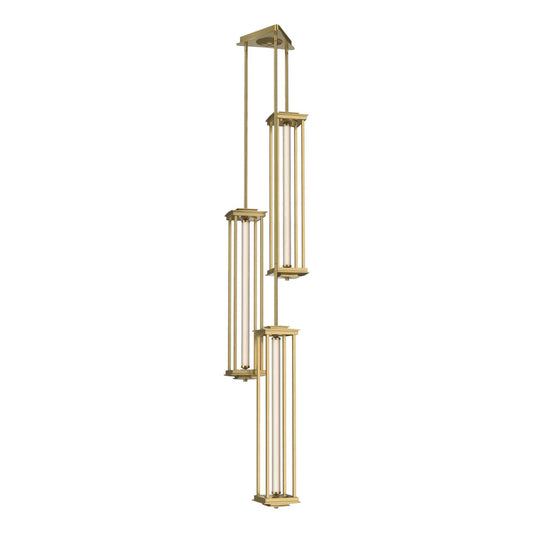 Athena Triple Tall LED Lantern LED Clear Glass (ZM) in Modern Brass