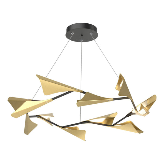 Plume 12-Light LED Pendant Modern Brass Accent LED in Black