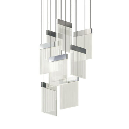 V Panels LED Pendant in Polished Chrome