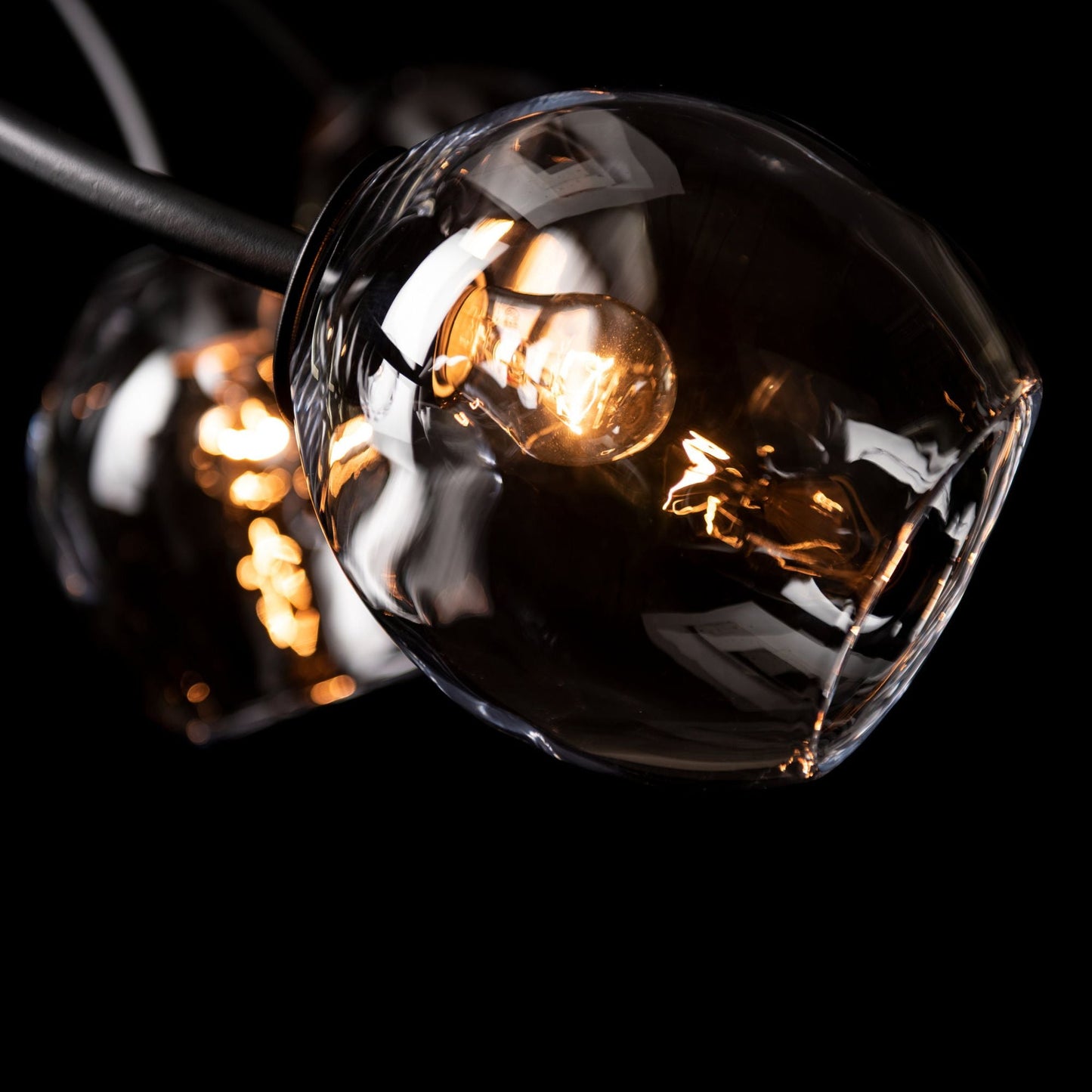 Vine Pendant 7-Light Clear Glass (ZM) in Black