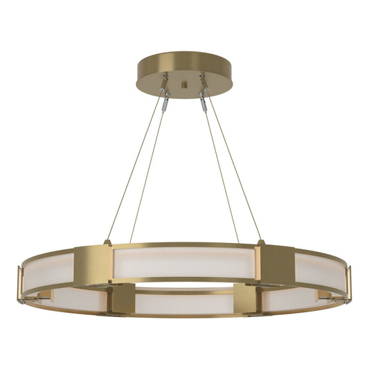 Aura Glass Pendant 6-Light Frosted Glass (FD) in Modern Brass