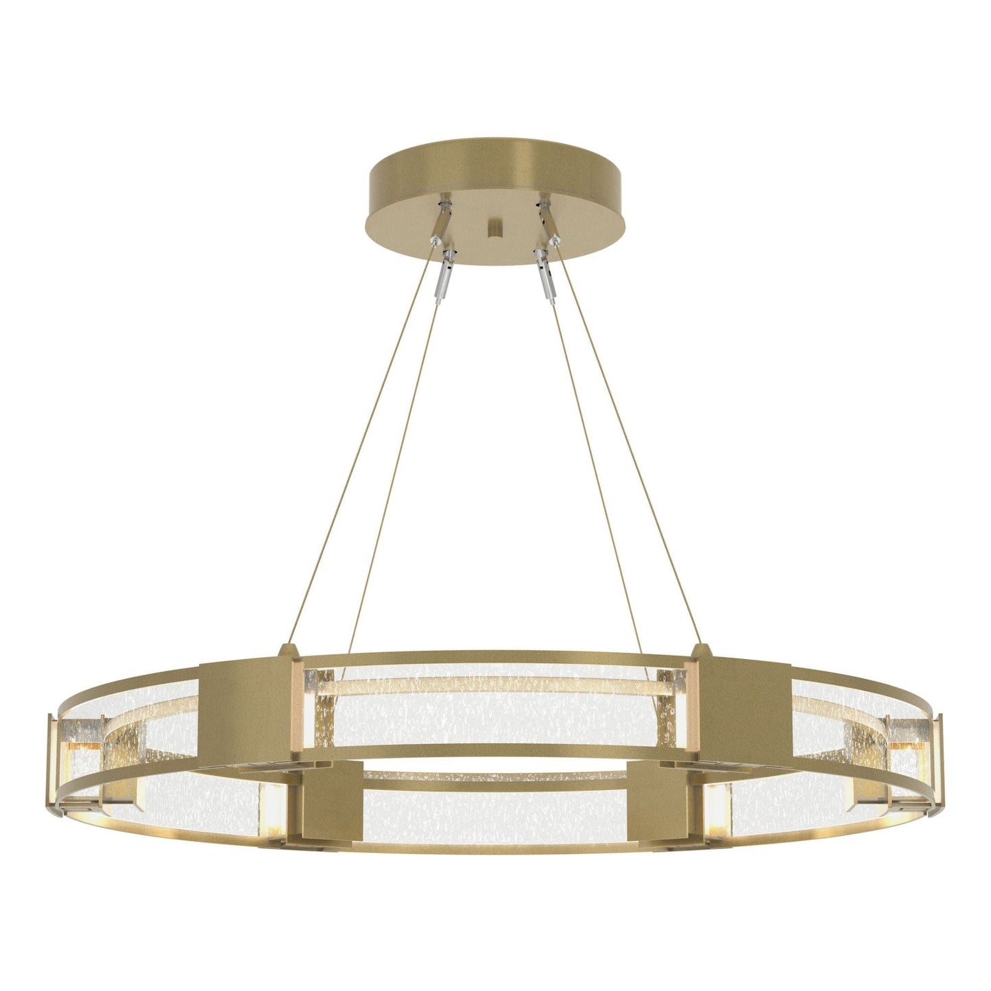Aura Glass Pendant 6-Light Seeded Clear Glass (II) in Modern Brass