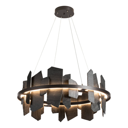Ardesia Circular LED Pendant Slate LED in Dark Smoke