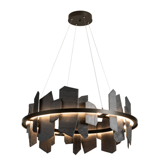 Ardesia Circular LED Pendant Slate LED in Oil Rubbed Bronze