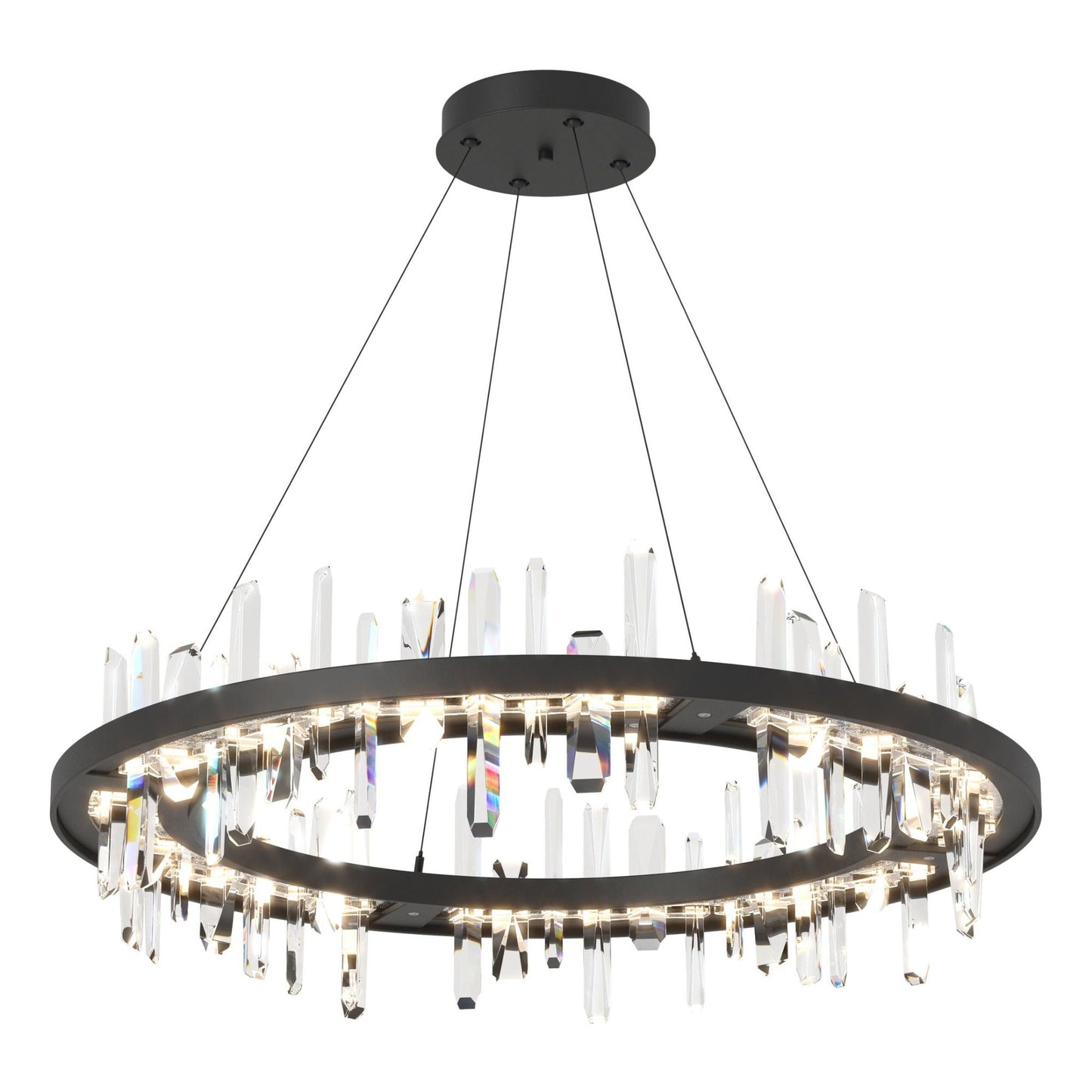 Solitude Circular LED Pendant Crystal LED in Black