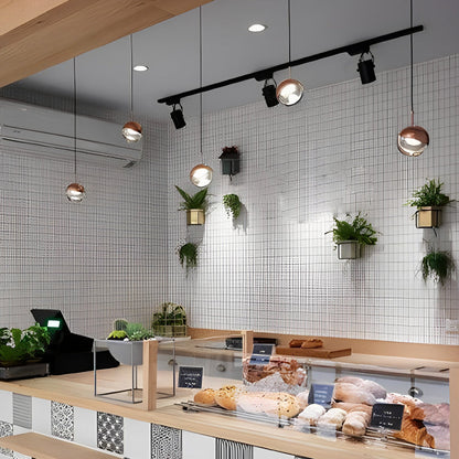 Round Rotating Minimalist Metal Glass Nordic LED Pendant Light Chandelier