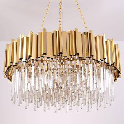 Gio Crystal Chandelier, Polished Gold