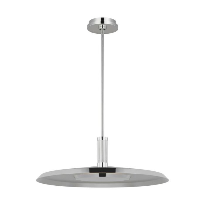 Saucer 1-Light LED Pendant in Polished Nickel