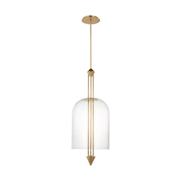 Cathedral 1-Light LED Pendant in Natural Brass