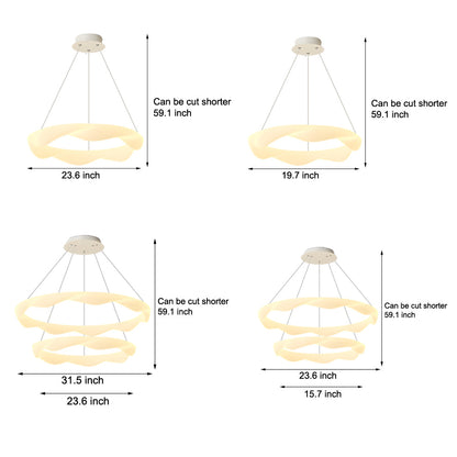Creative Cream Style Designer Rings 3 Step Dimming Modern Chandelier