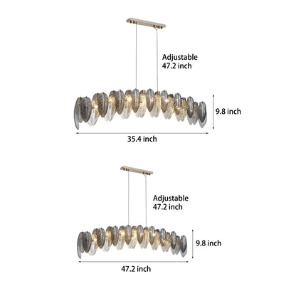 Romantic Creative Feathers Glass Three Step Dimming Modern Chandelier