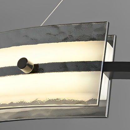 Circular Strip Copper Glass LED Stepless Dimming Nordic Chandelier