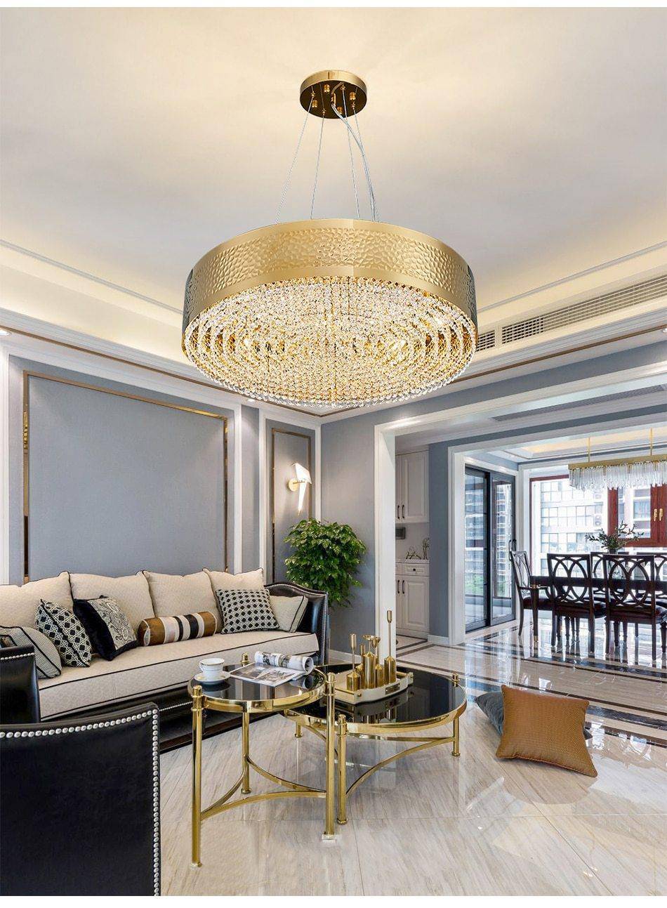 Modern LED Crystal Drum Chandelier By Morsale