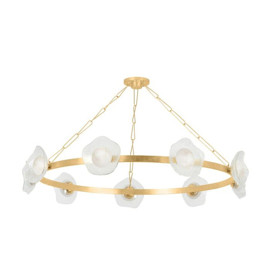 Almandine 9-Light LED Chandelier in Vintage Gold Leaf
