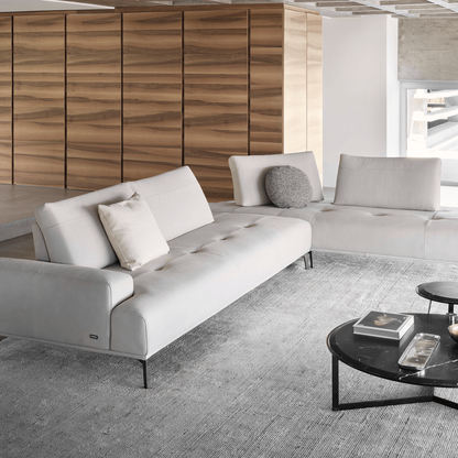 Matteo Sectional - Lt. Grey Leather