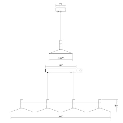Systema Staccato 43" Wide LED Commercial Linear Pendant