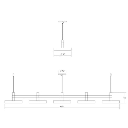 Systema Staccato 30" Wide LED Commercial Linear Pendant