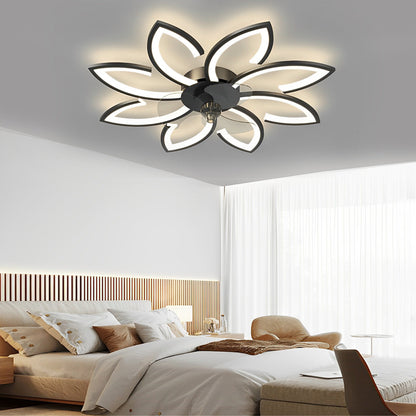 Flower Smart Silent Stepless Dimming LED Modern Ceiling Fan Light