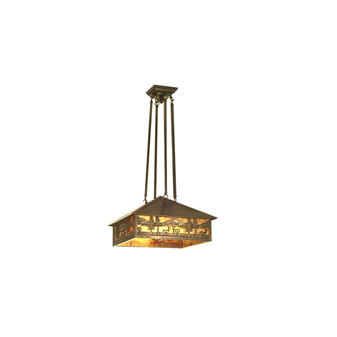 3 Light 23" Wide Pendant with Handmade Shade