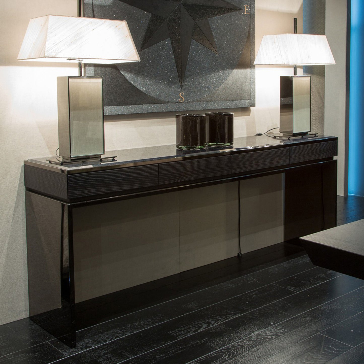 Black & More Console Table w/ Drawers