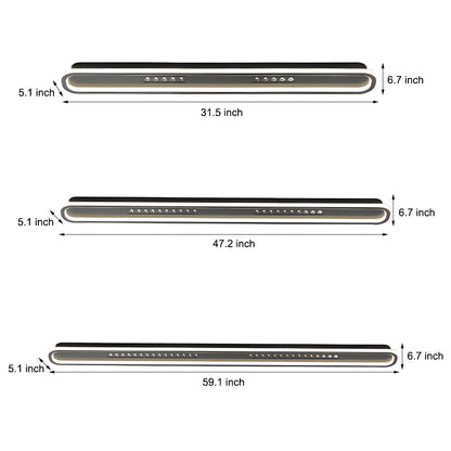 Simple Rounded Rectangular Three Step Dimming Modern Ceiling Light Fixture