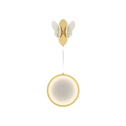 Oval Round Butterflies Three Step Dimming Modern LED Wall Lights Fixture