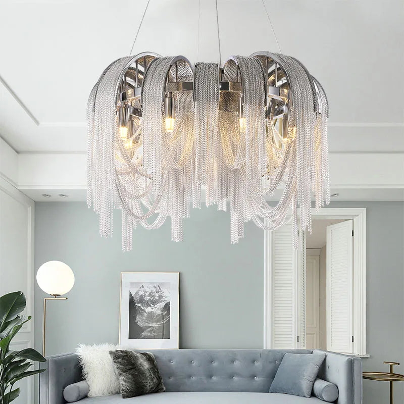 Cadena Chain Tassel Modern Chandelier