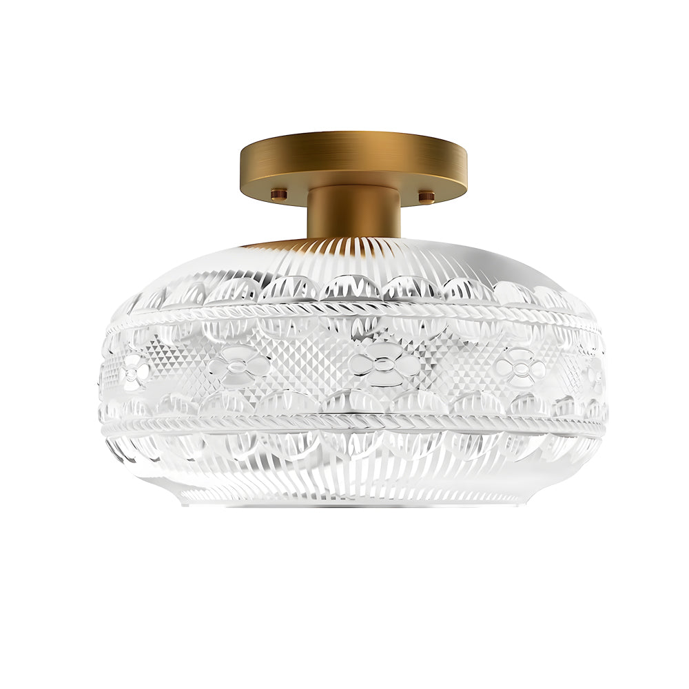 Acrylic Lantern Shade Luxury Matte Metal American Ceiling Lamp