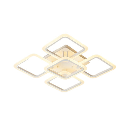 Square Creative Stepless Dimming with Remote Modern Ceiling Light Fixture