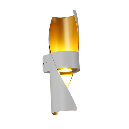 Spiral Exterior Up and Down Wall Lights Outdoor Wall Mounted Light with Gold Interior