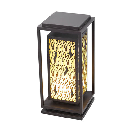 Square Retro Waterproof LED Black Vintage Outdoor Pathway Lights Lawn Lamp