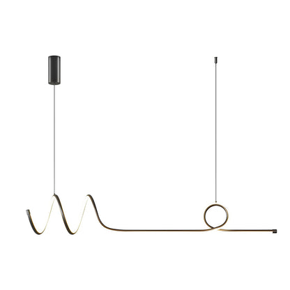 Minimalist Waves Circular Stepless Dimming LED Intelligent Chandeliers