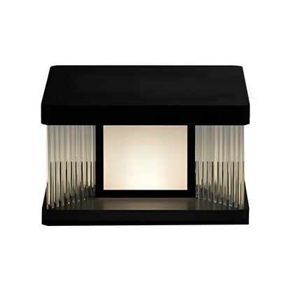 Waterproof IP65 LED Glass Acrylic Black Modern Solar Fence Post Lights