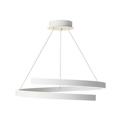 Rotating Ring Creative Three Step Dimming LED White Nordic Chandelier